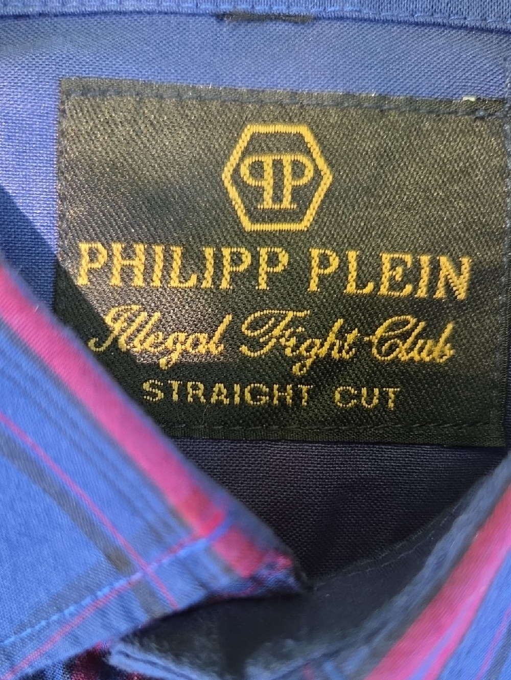 Philipp Plein Blue with Red Check Pattern Casual Shirt